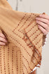 Hand embroidered striped linen-cotton scarf